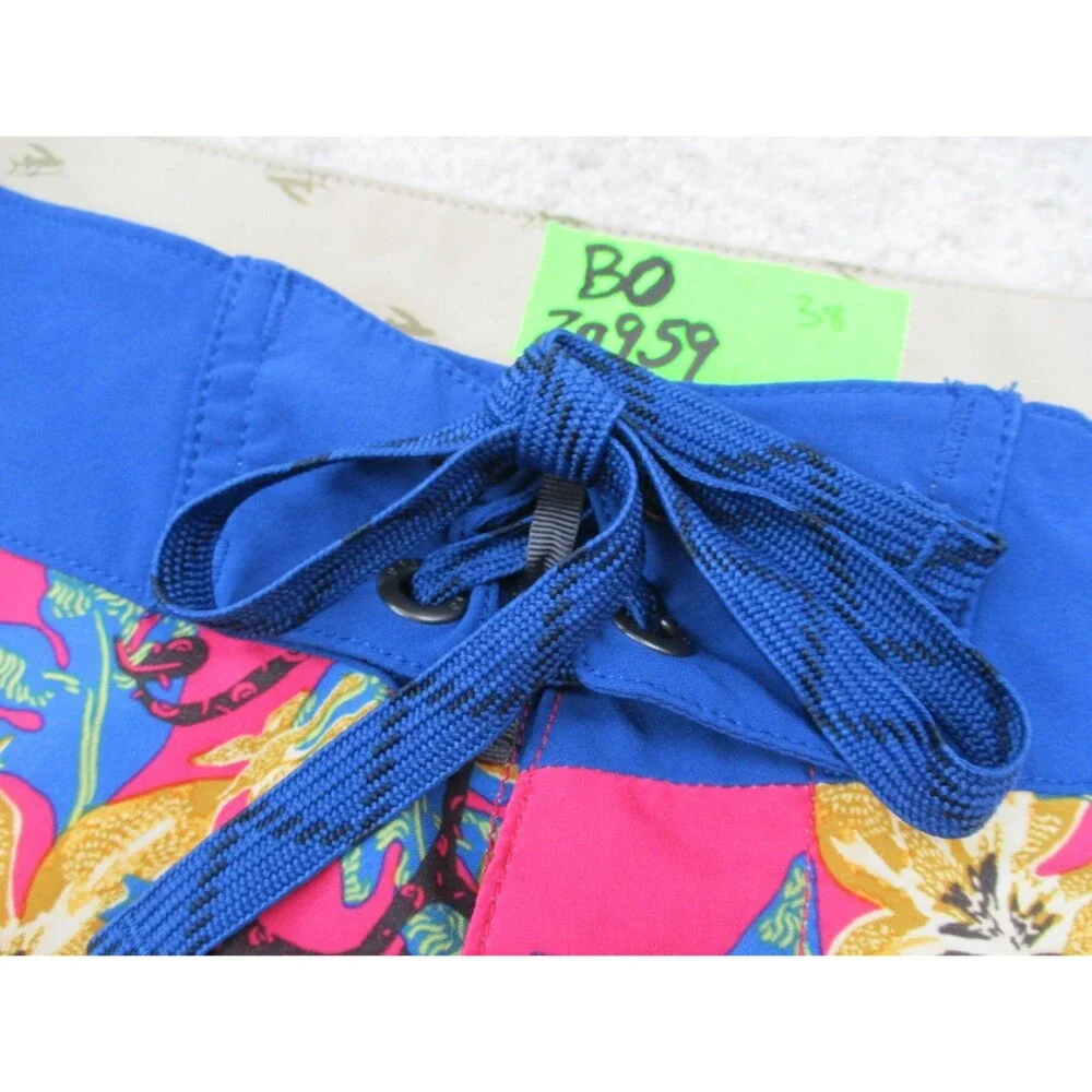 Patagonia Swim Trunks Mens 38 Pink Blue Floral Stretch Planing Board Shorts 19